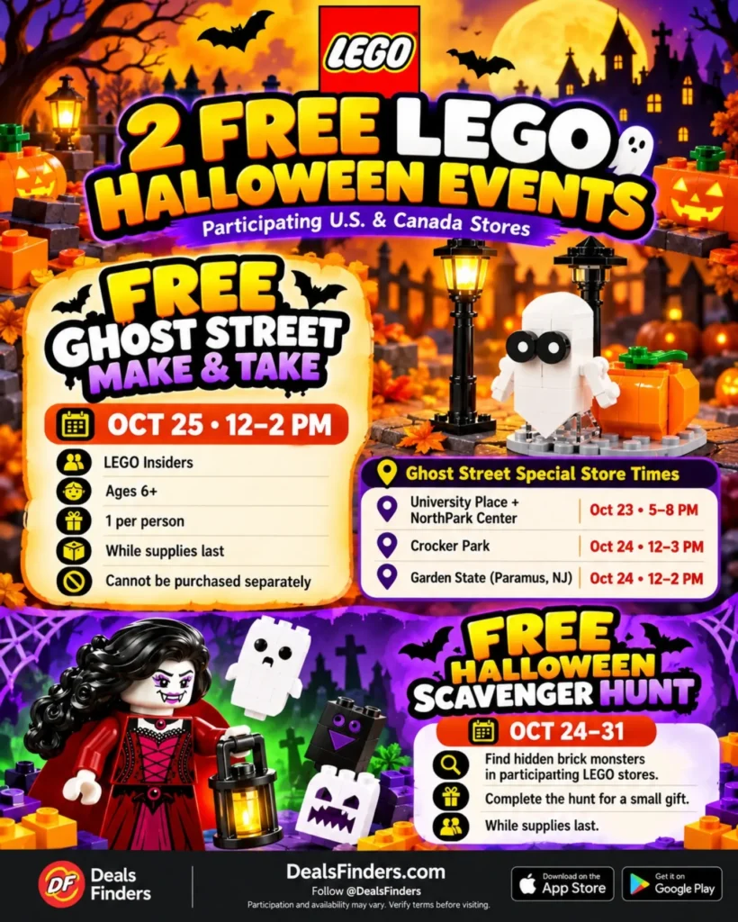 Free LEGO Halloween Events: Ghost Street Build and October Scavenger Hunt