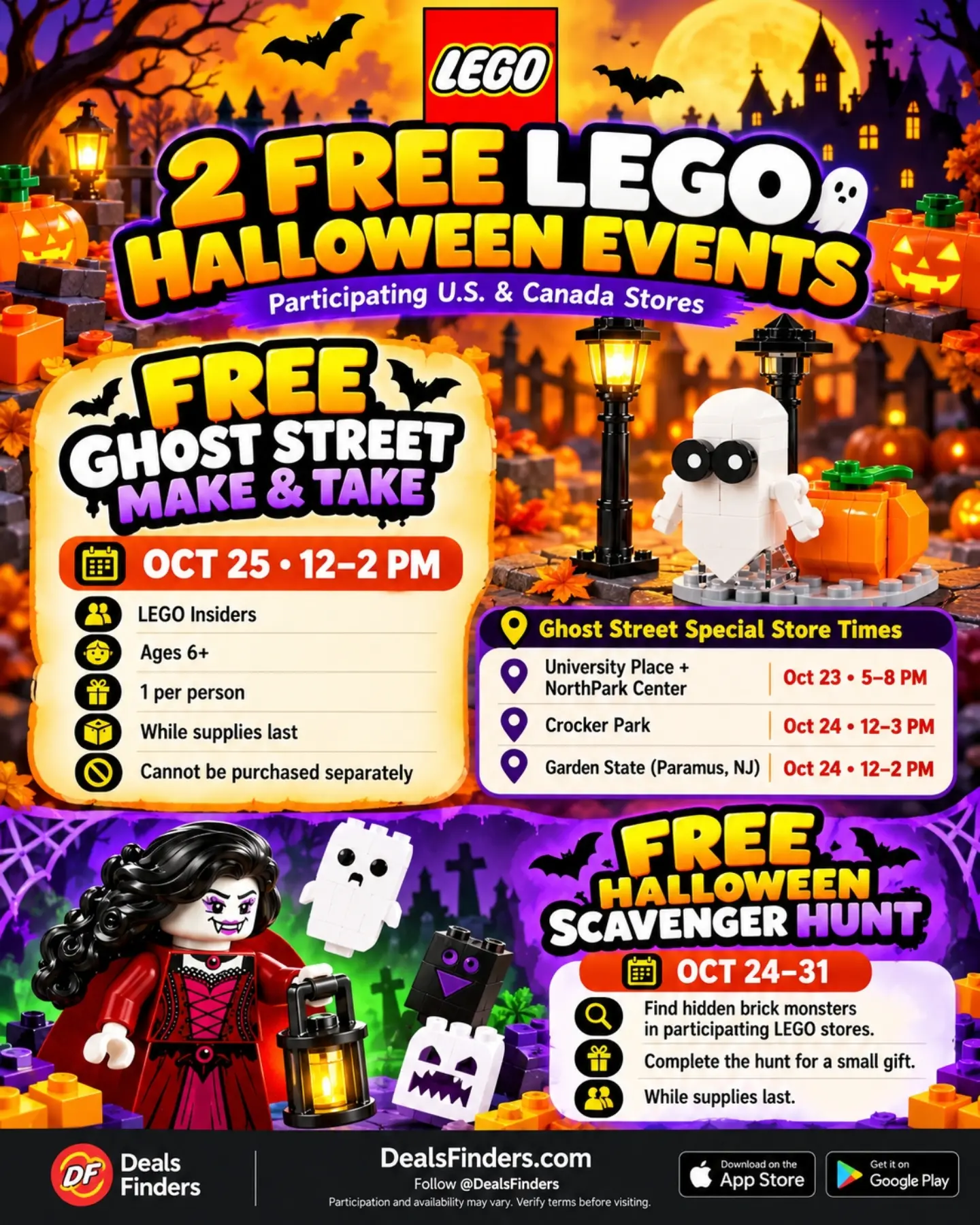 Free LEGO Halloween Events: Ghost Street Build and October Scavenger Hunt