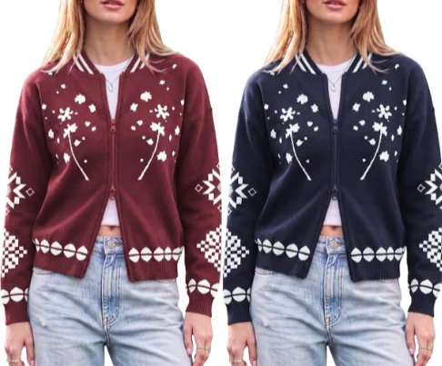 Women Crewneck Zip-Up Sweaters Deal