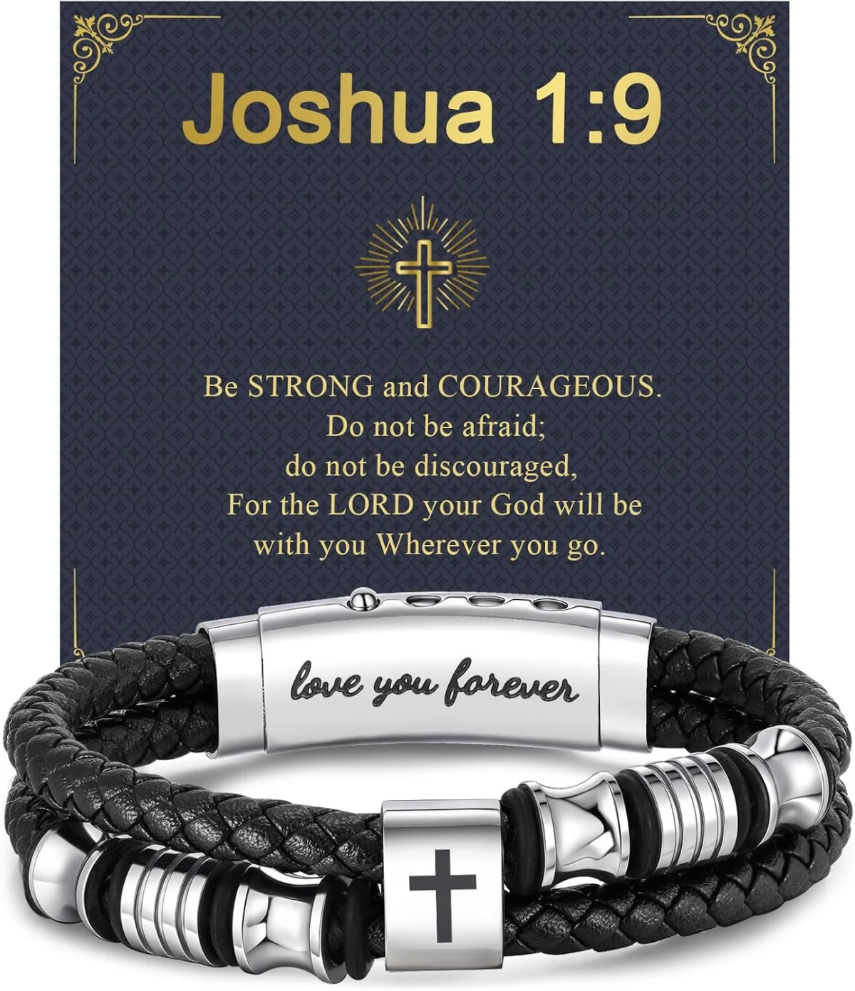 Men’s Leather Cross Bracelet Only $18.xx at Amazon