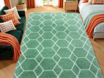 Fluffy Sage Green & White 4×6 Rug Only $29.xx at Amazon