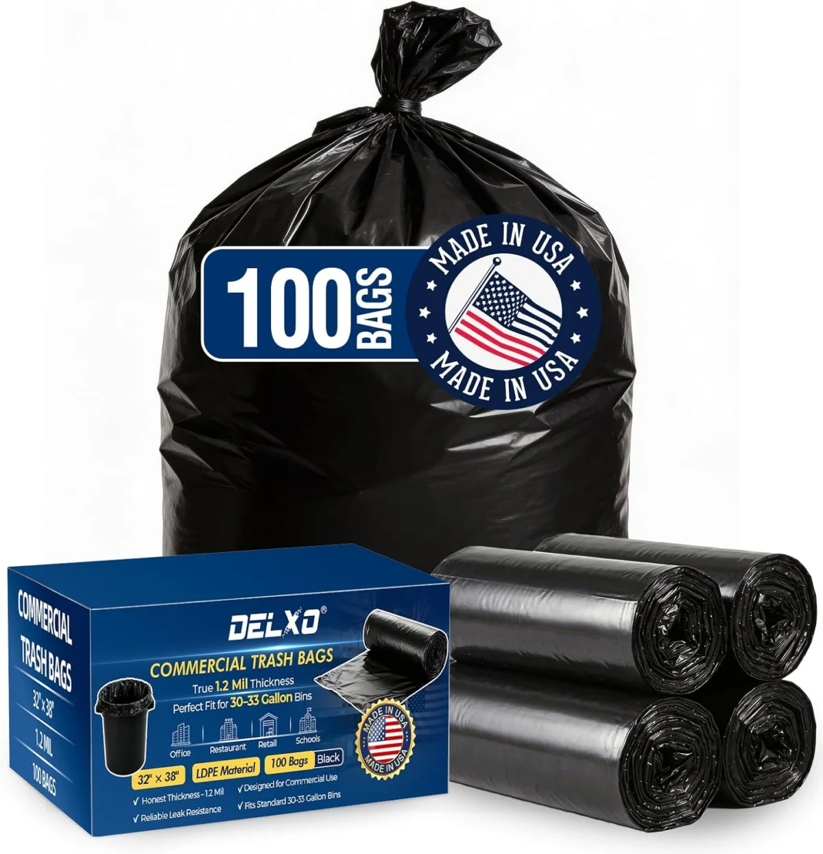 100Ct 30-33 Gallon Heavy Duty Trash Bags Deal