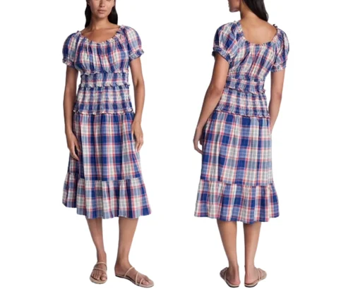 Time and Tru Women’s Smocked Cotton Peasant Midi Dress Just $7.17 at Walmart