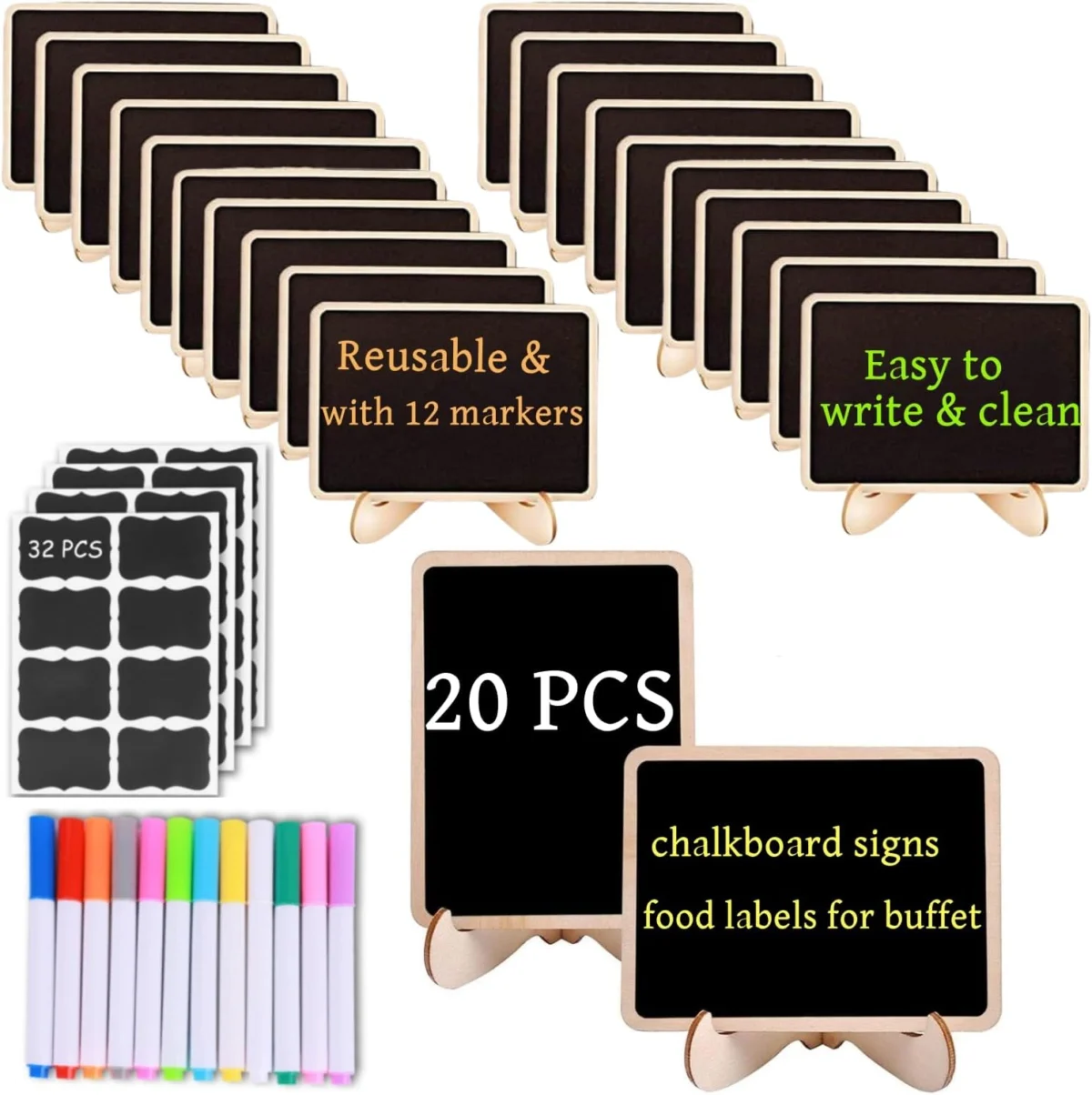 20 Pack Mini Chalkboard Signs Deal: Save 50%