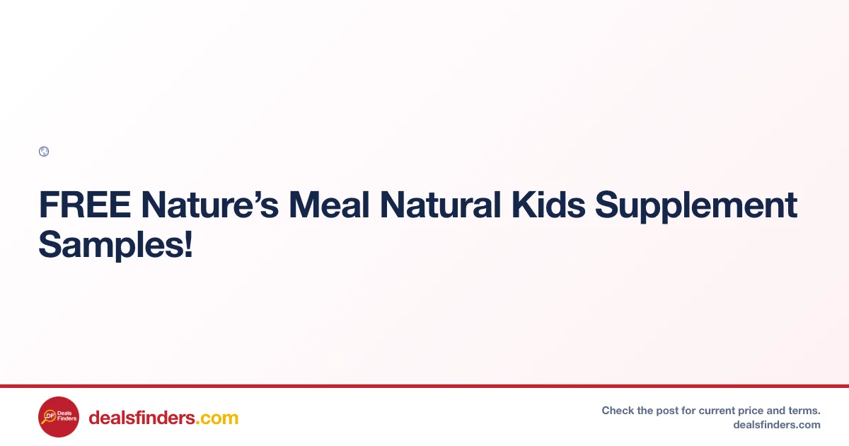 Nature’s Meal Kids Supplement Samples Free at Naturesmealinsiders