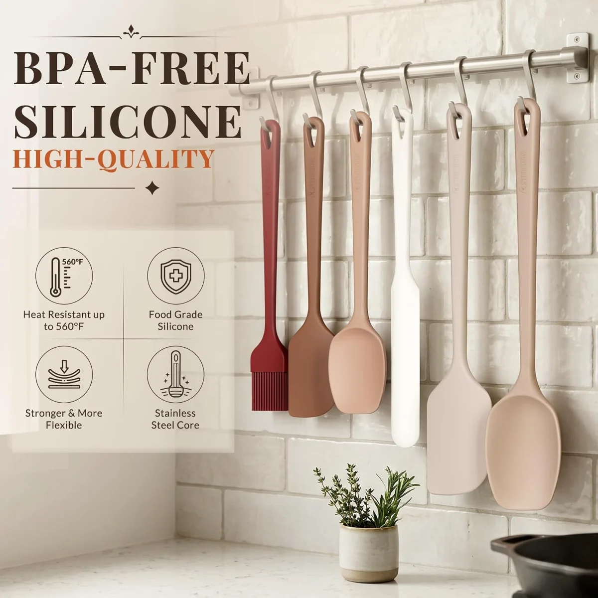 Astercook 6-Piece Silicone Spatula Set Deal