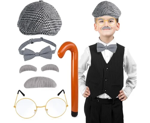 Yewong Kids Old Man Costume Grandpa Set Deal for $6