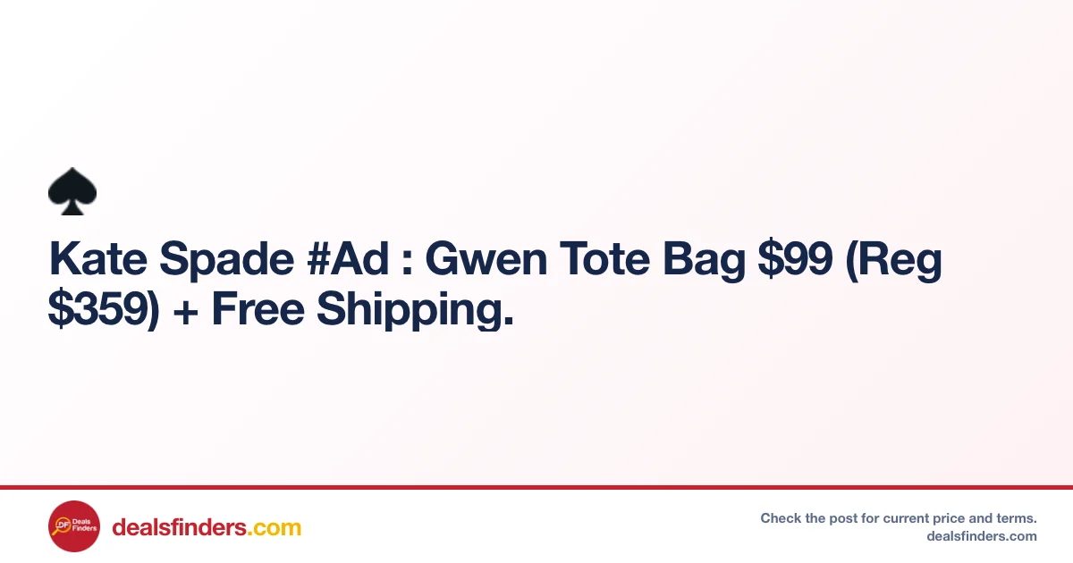 Kate Spade Gwen Tote Bag Only $99 (Reg. $359) at Katespadeoutlet