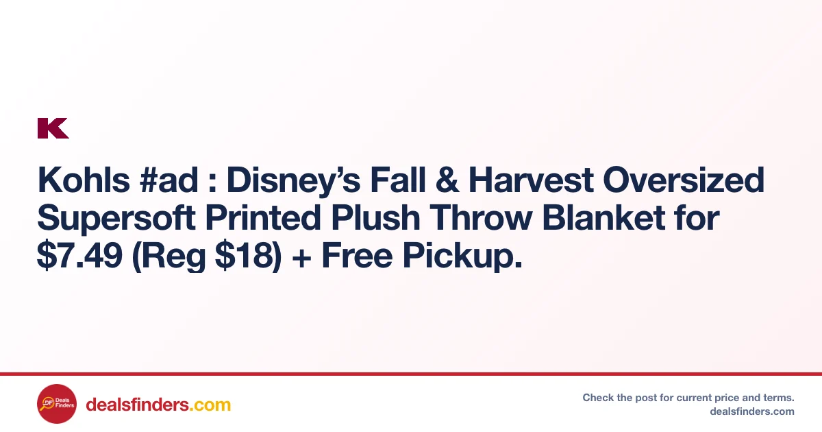 Disney Fall & Harvest Plush Throw Blanket $7.49 (Reg. $18) at Kohl’s