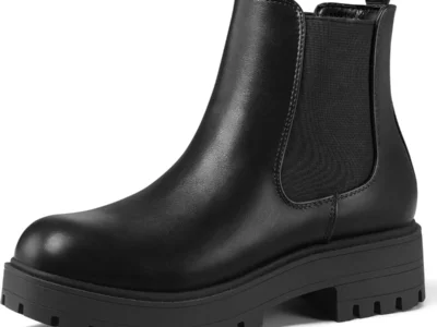 mysoft Women’s Chelsea Boots Low Heel Slip On Elastic Ankle Booties