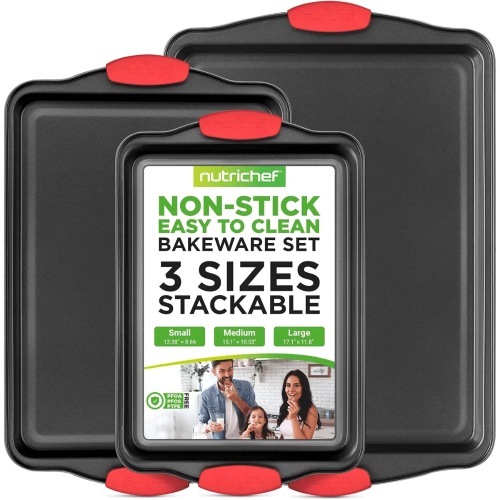 NutriChef 3‑Piece Nonstick Cookie Sheets Deal: Save $17.xx at Amazon