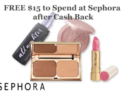 Sephora $15 Cash Back at Cdn