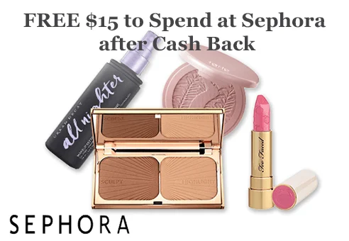 Sephora $15 Cash Back at Cdn