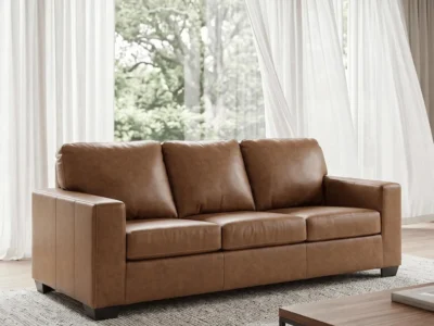 3 Seat Leather Sofa Couch Deal: Save $316.xx at Amazon