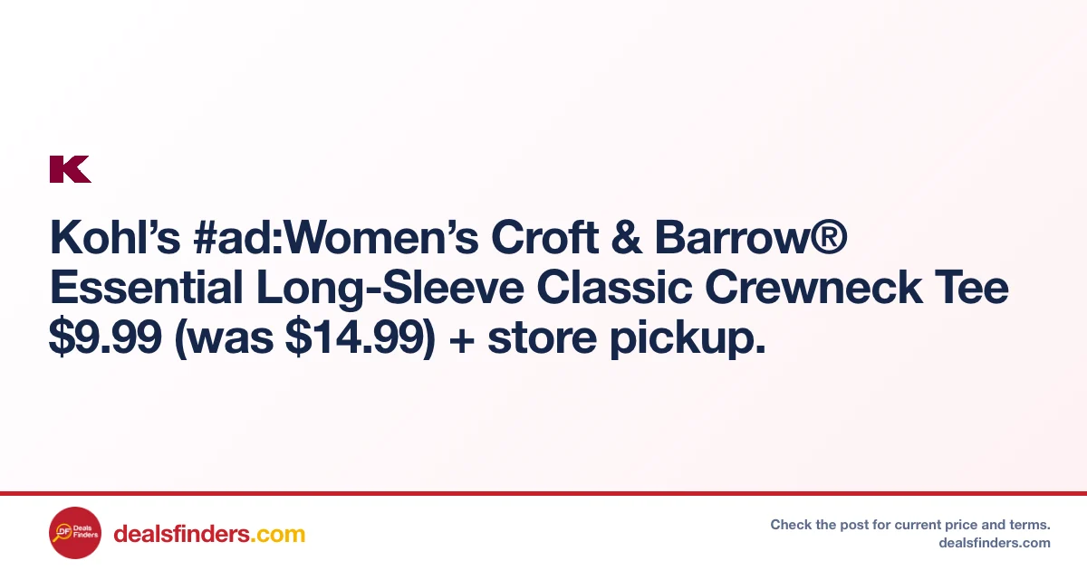 Women’s Croft & Barrow Tee Only $9.99 (Reg. $14.99) at Kohl’s
