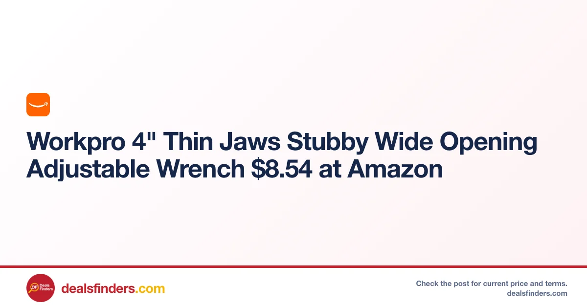 Workpro 4″ Thin Jaws Stubby Wide Only $8.xx (Reg. $14) at Amazon