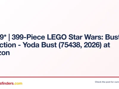 $28.xx* | 399-Piece LEGO Star Wars: Bust Collection – Yoda Bust (75438, 2026) at Amazon