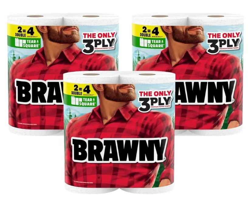 Brawny Tear-A-Square 3-Ply Paper Towels Deal: $8