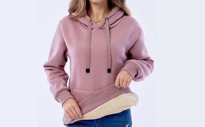 Haellun Sherpa Hooded Sweatshirt Deal