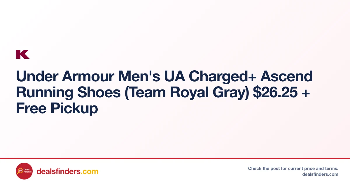 Under Armour UA Charged+ Ascend Running Shoes Only $26.25 at Kohl’s