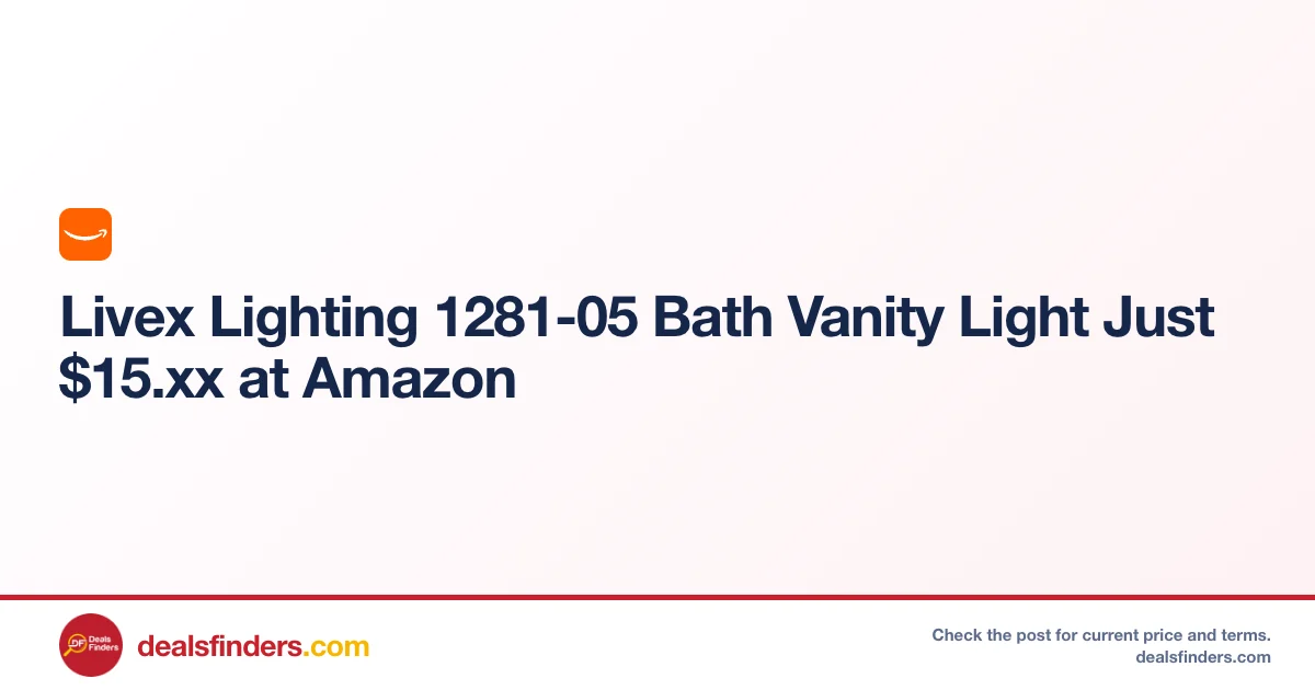 Livex Lighting 1281-05 Bath Vanity Light Just $15.xx at Amazon