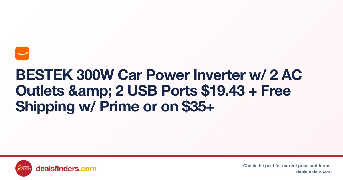 BESTEK 300W Car Power Inverter Only $26.xx (Reg. $35) at Amazon