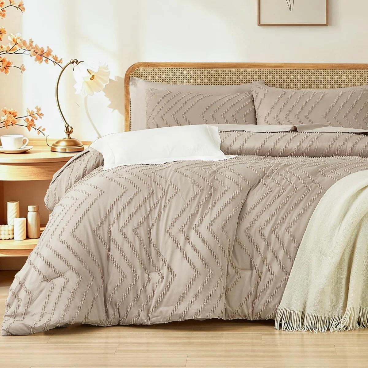 Suncomfy Boho Tufted Wave Comforter Set Only $75.xx at Amazon