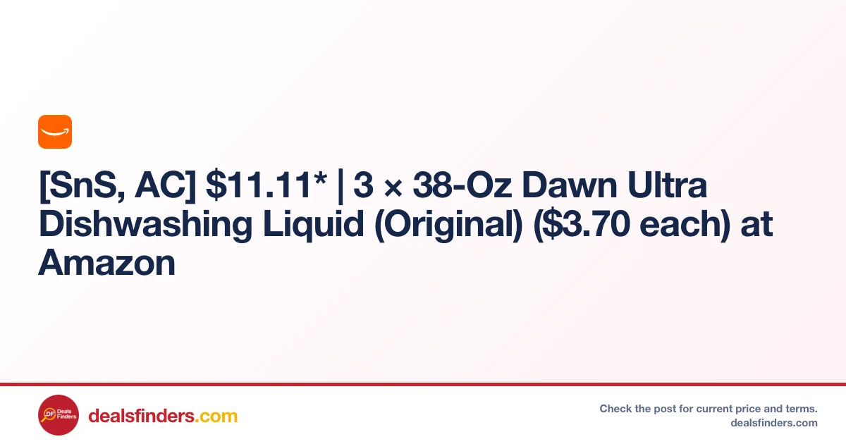Dawn Ultra Dish Soap 3-Pack Just $4.xx Shipped at Amazon