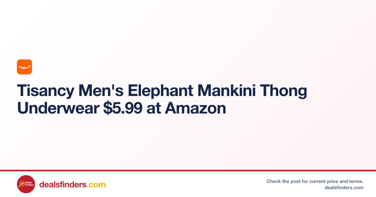 Tisancy Men’s Elephant Mankini Thong Only $5.xx (Reg. $7) at Amazon