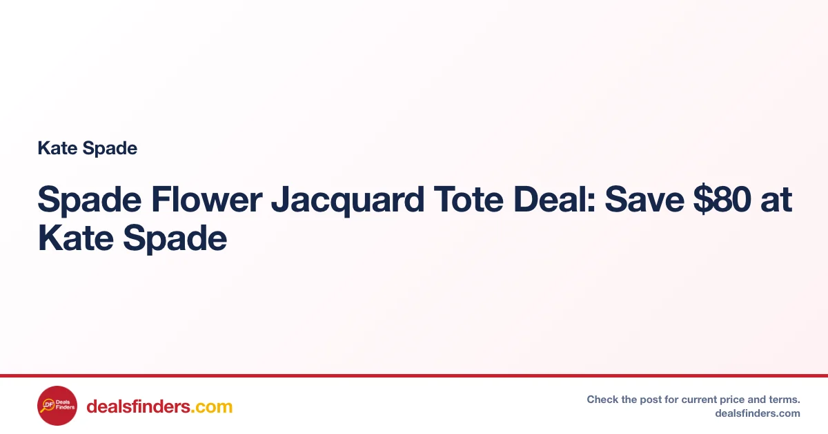 Spade Flower Jacquard Tote Deal: Save $80 at Kate Spade