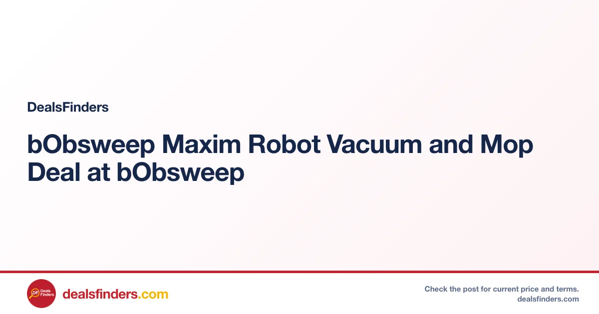 bObsweep Maxim Robot Vacuum and Mop Deal at bObsweep