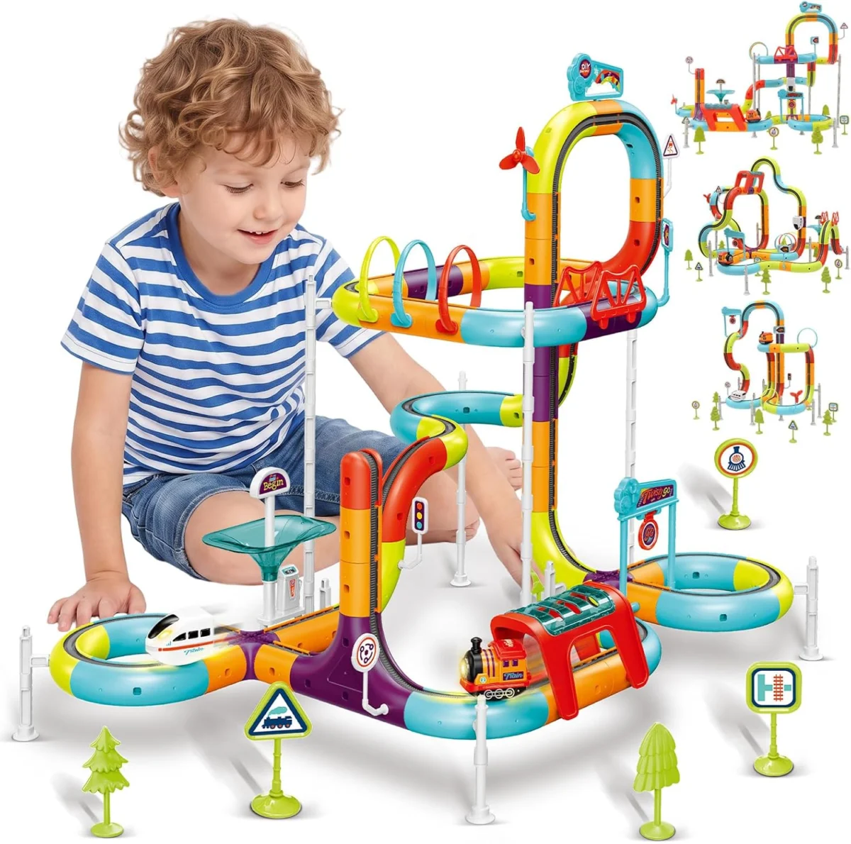 140Pcs Electric Train Set Only $49.xx at Amazon