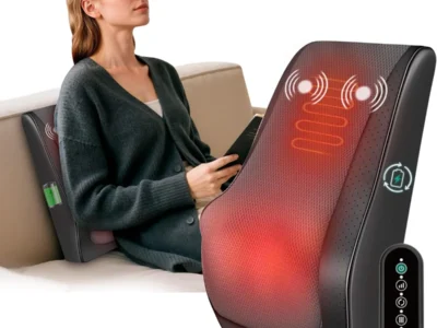 Snailax Shiatsu Back Massager with Heat, Cordless 4D Neck Massage Pillow | 8 Nodes, 3 Vibration Modes, 2500mAh Battery, 2-Hour Runtime, 30-Min Auto-Off, Deep Kneading, Detachable Intensity Flap