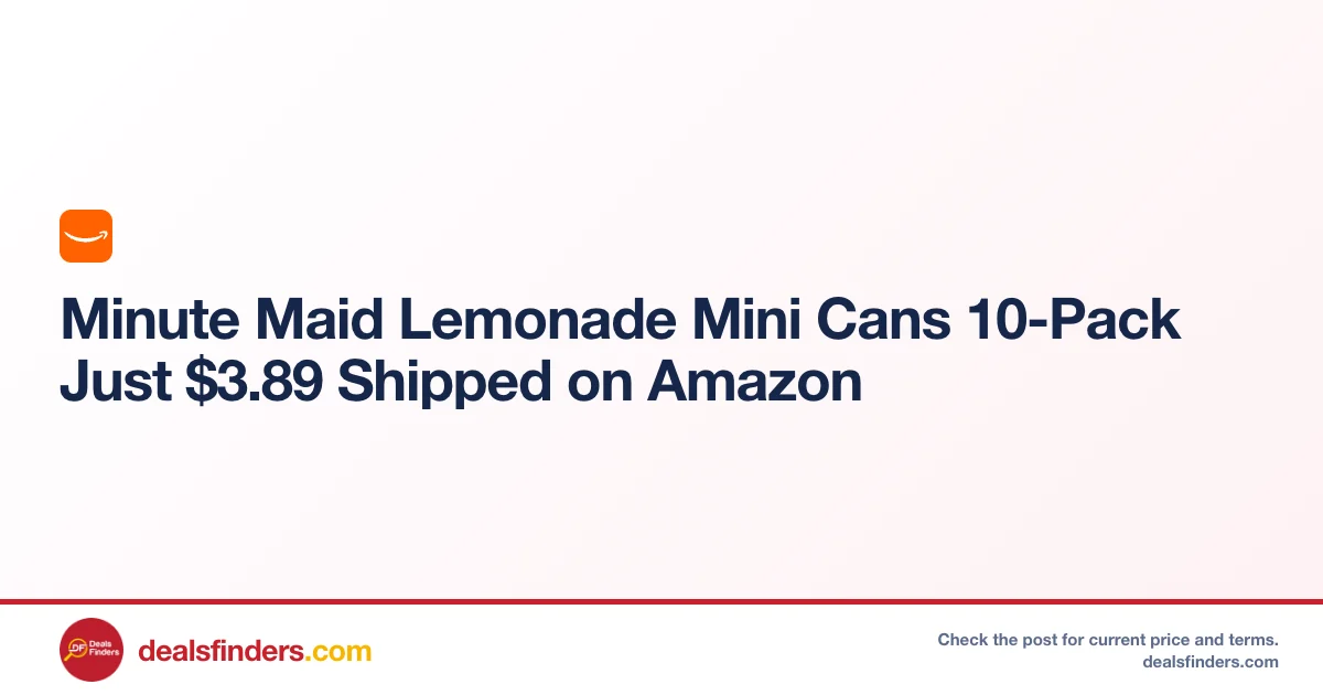 Minute Maid Lemonade Mini Cans 10-Pack Just $5.xx at Amazon