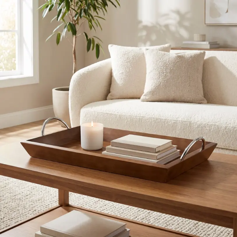Mainstays Brown Wooden Tray Deal: Save $9.14 at Walmart