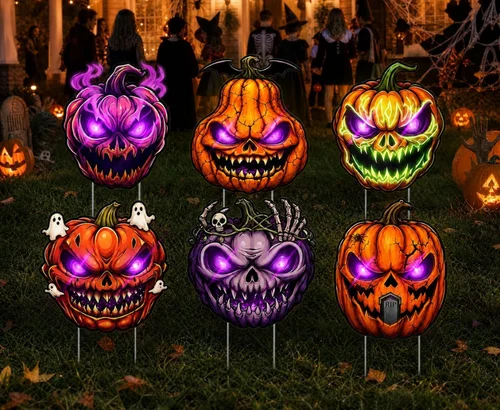6-Pack Lighted Pumpkin Yard Signs Only $6.xx (Reg $14)