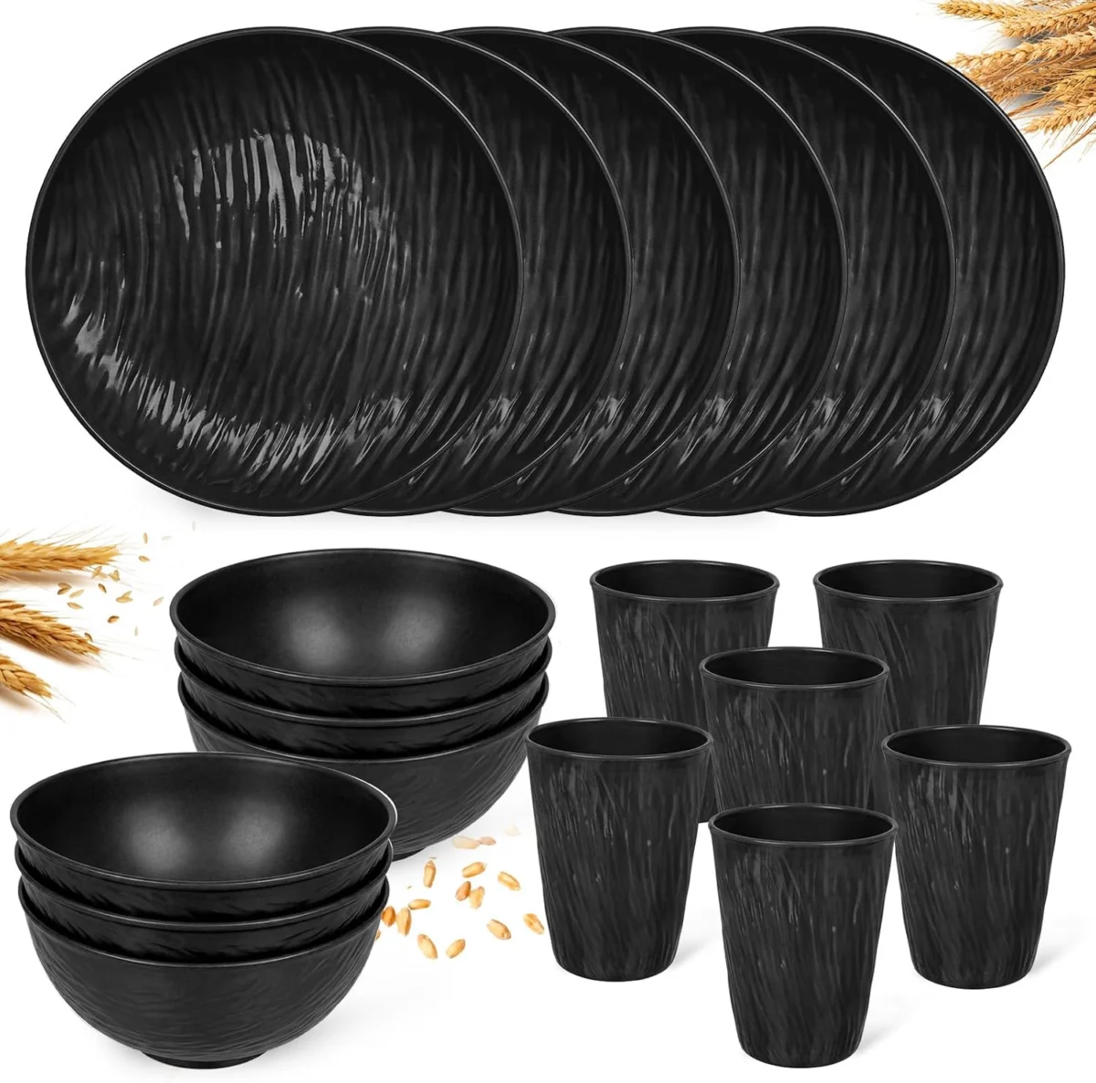 18-Piece Black Dinnerware Set Deal: Save 50%