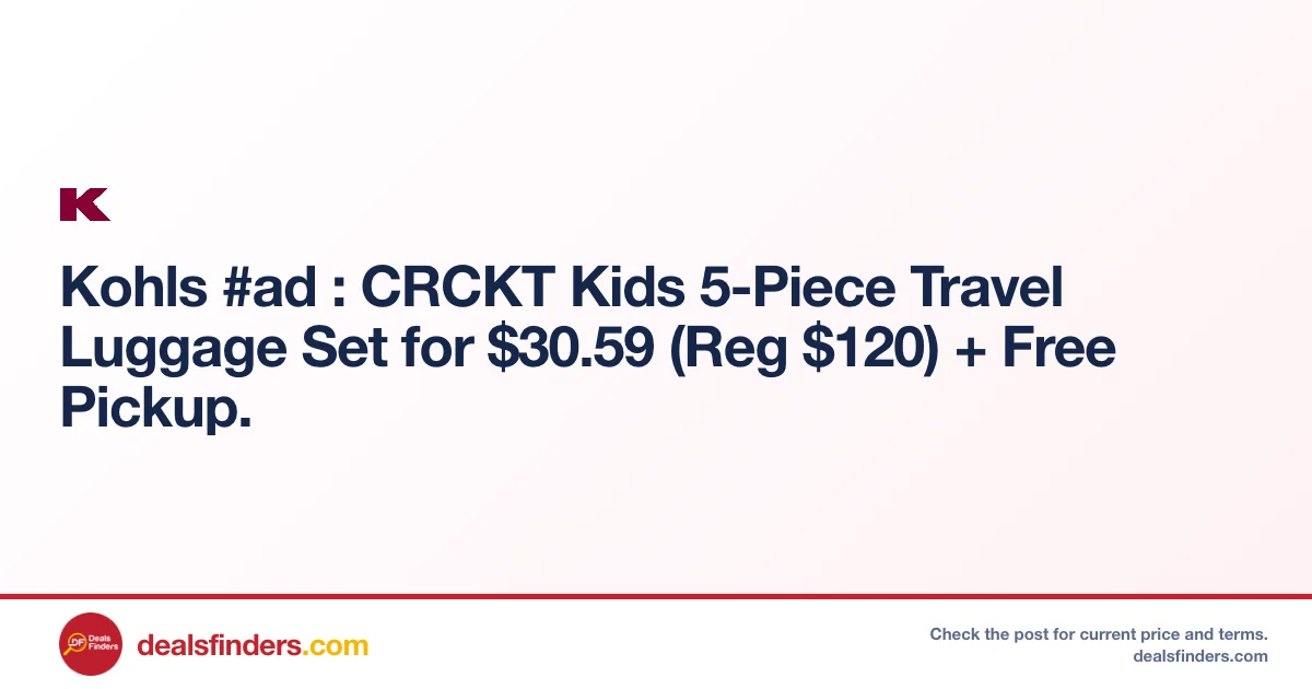 CRCKT Kids 5-Piece Travel Luggage Only $30.59 (Reg. $120) at Kohl’s