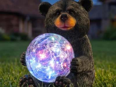 Lavezee Solar Garden Bear Statue w/ Glowing Orb $13.xx at Amazon