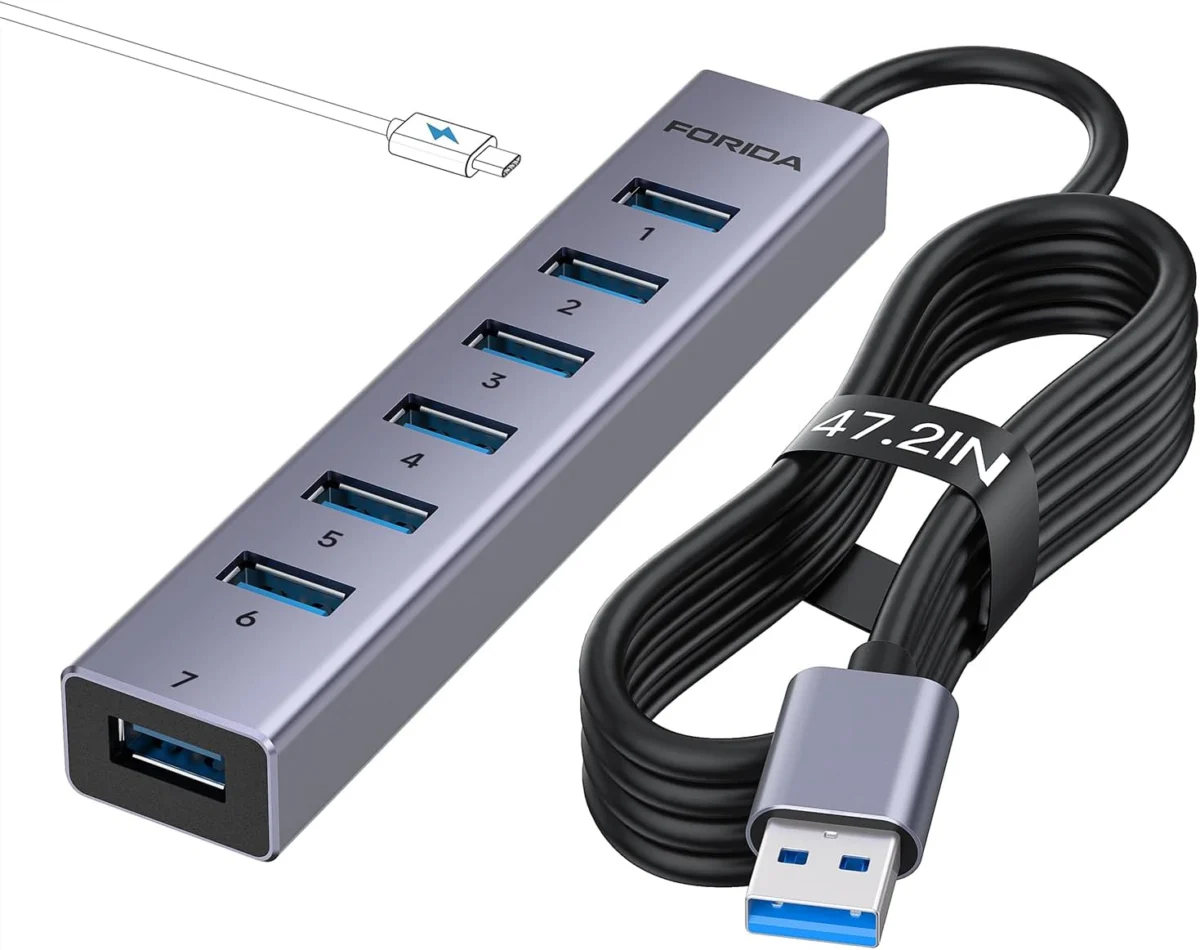 FORIDA Aluminum 8-Port USB Hub Only $16.xx (Reg. $23) at Amazon