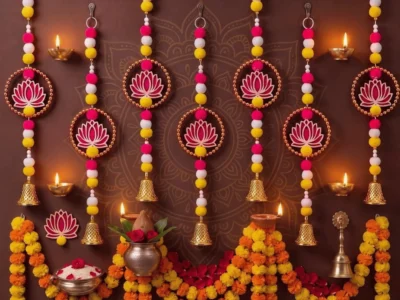 6 Pcs Diwali Lotus Hanging Decoration Deal: Save $9 at Amazon