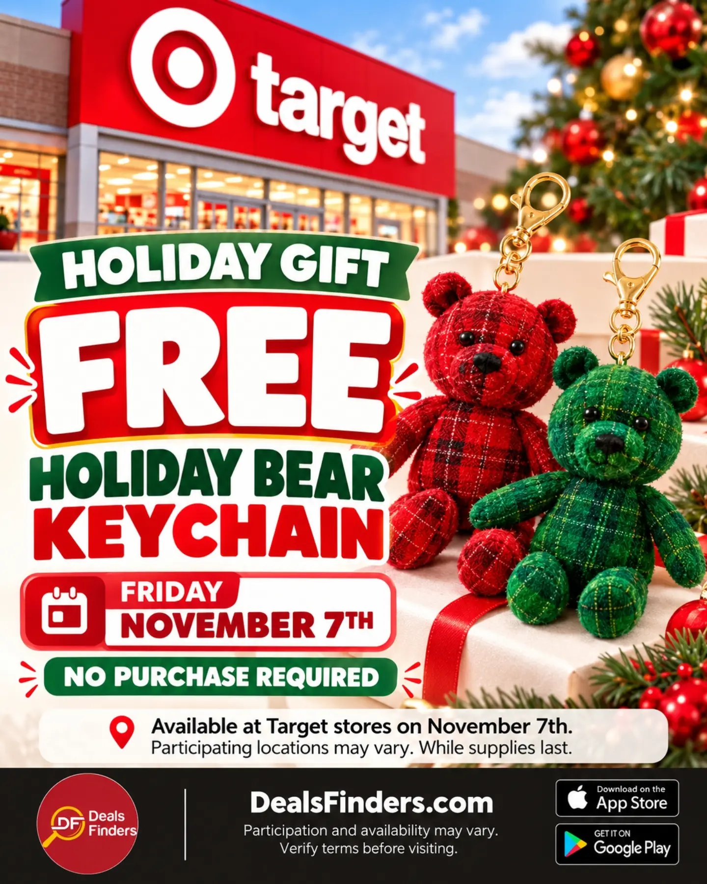 Target: Free Holiday Bear Keychain on November 7