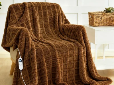 Heated Blanket Electric,Waffle Heating Blanket with 12 Heat Levels | Fast Heating Blanket with 1-12 Timer Settings, Overheat Protection with ETL & FCC for Home Office Sofa-50″x60″