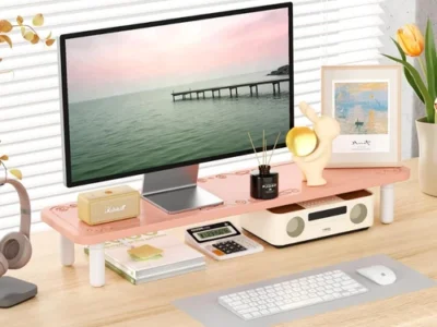 AFOOYO 31.5 Inch Adjustable Monitor Stand Riser for $23.xx