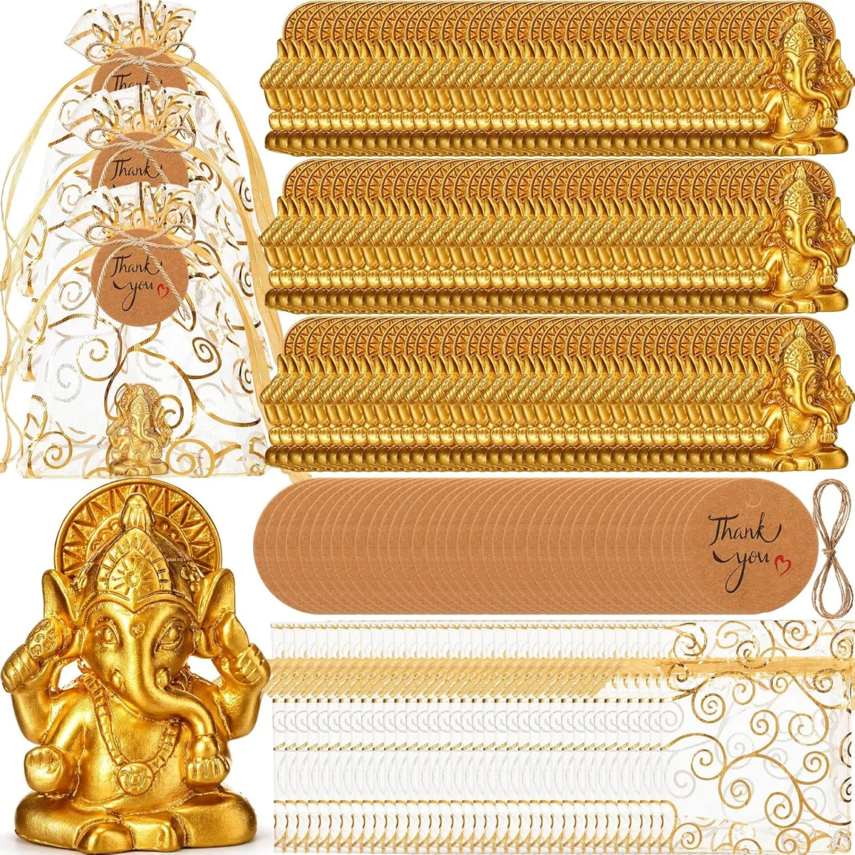 100 Set Golden Ganesha Statues Deal: Save on Bulk Purchase