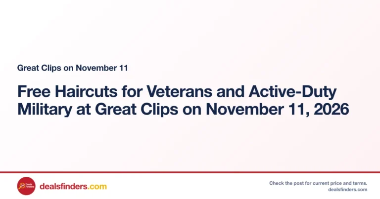 Free Haircuts for Veterans and Active-Duty Military at Great Clips on November 11, 2026