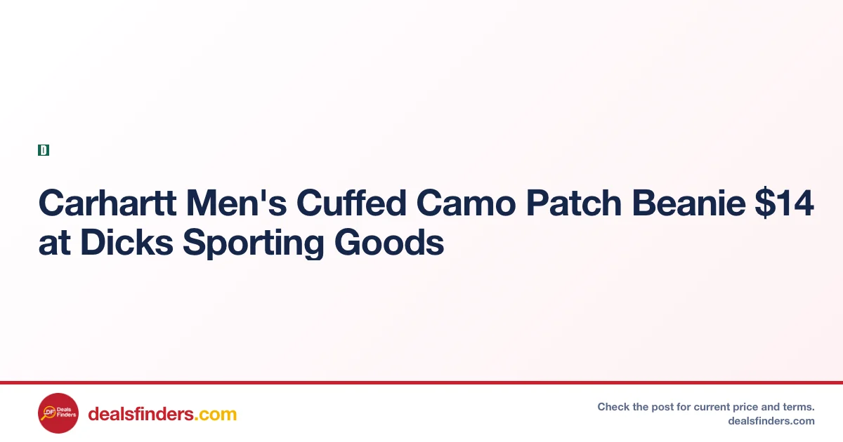 Carhartt Men’s Cuffed Camo Patch Only $14 at Dick’s Sporting Goods