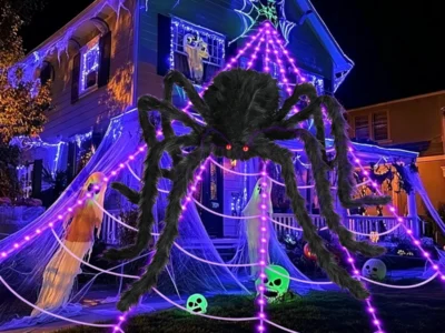 ECOHDT LED Halloween Spider Web Only $14.xx at Amazon