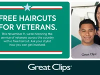 Great Clips Thank a Veteran: free haircuts for veterans and active-duty military on November 11