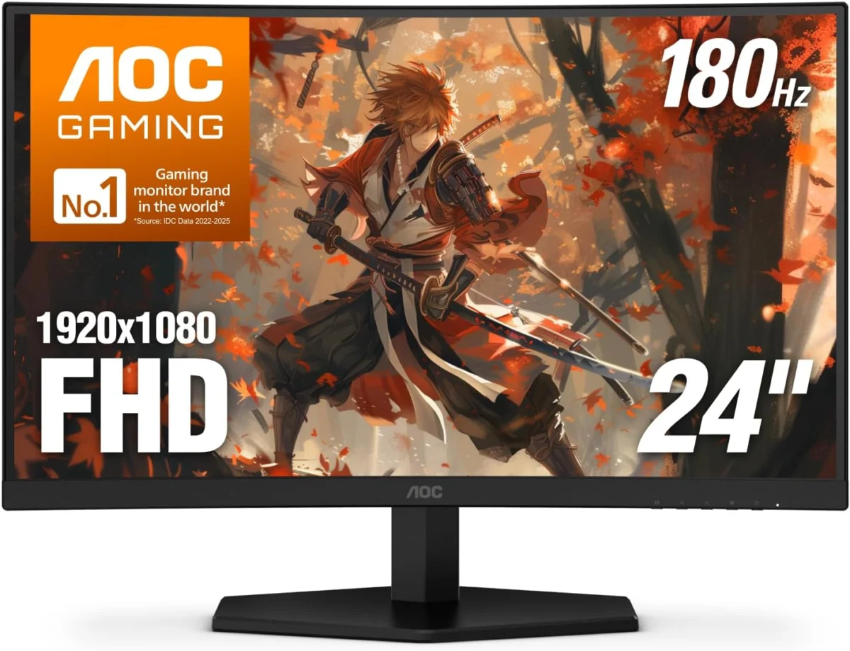 AOC 24″ 1080P 180Hz Curved Only $79.xx (Reg. $90) at Amazon